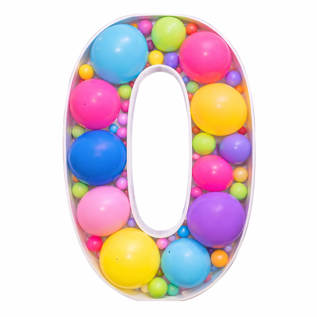 37 in | Mosaic Balloon Frame Number 0-9 | Balloons Not Included