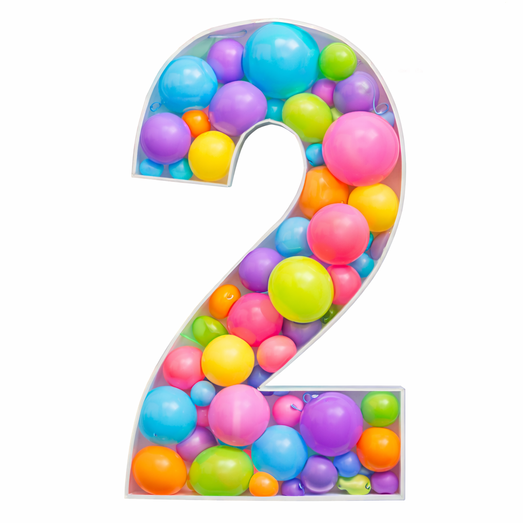 37 in | Mosaic Balloon Frame Number 0-9 | Balloons Not Included