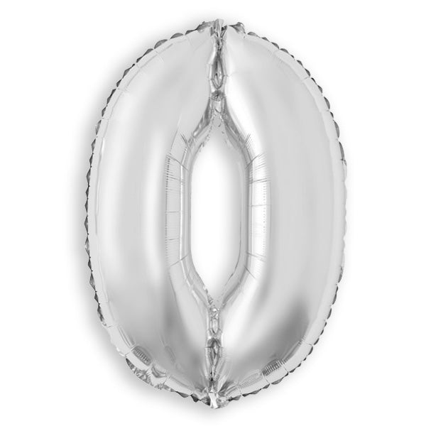 32 In. Silver Number Foil Balloon