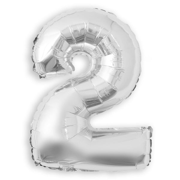 32 In. Silver Number Foil Balloon