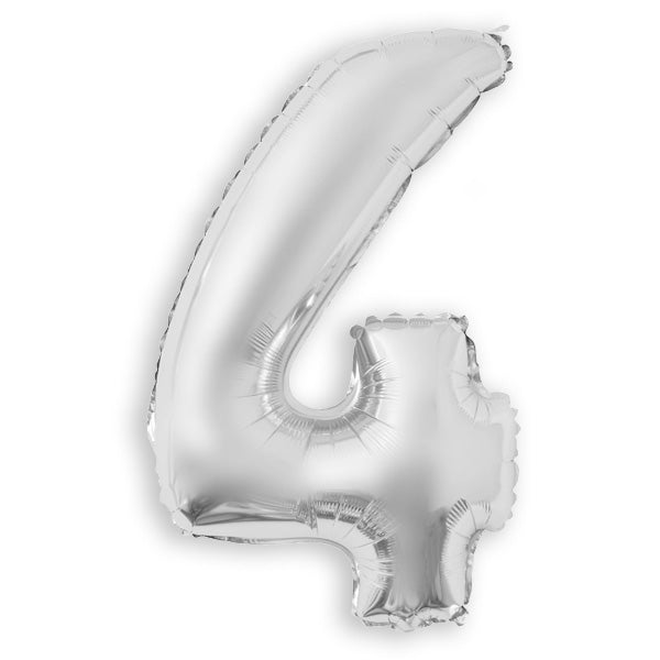 32 In. Silver Number Foil Balloon