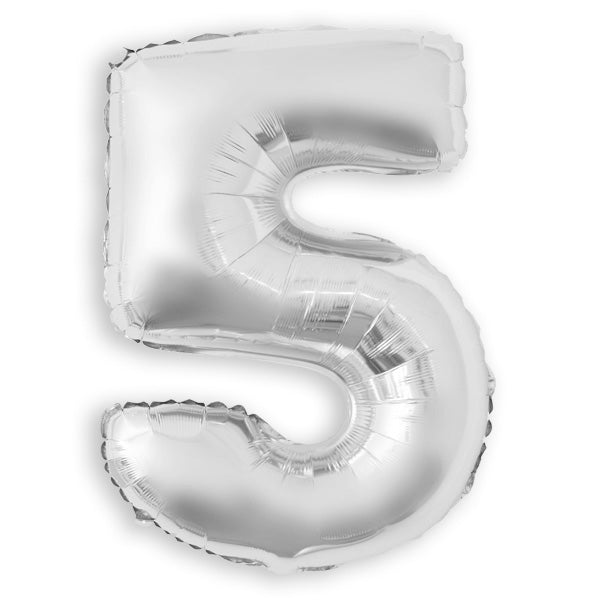 32 In. Silver Number Foil Balloon