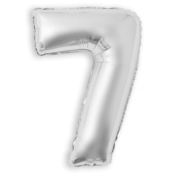 32 In. Silver Number Foil Balloon