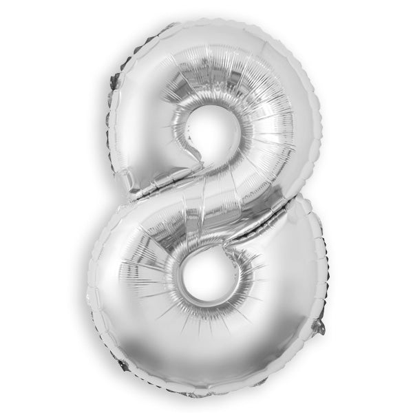 32 In. Silver Number Foil Balloon