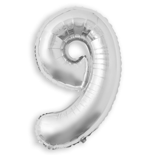 32 In. Silver Number Foil Balloon
