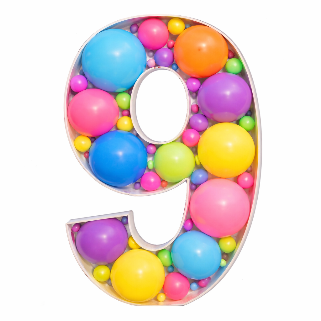 37 in | Mosaic Balloon Frame Number 0-9 | Balloons Not Included