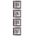 Silver with Clear View Boxes with letters for Baby Shower