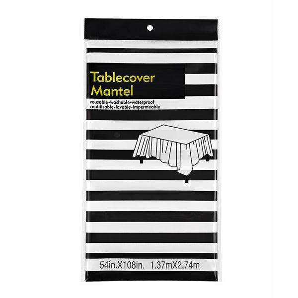 Black and White Stripped Table Cover
