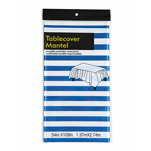 Blue and White Stripped Table Cover