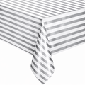 Silver and White Stripped Table Cover